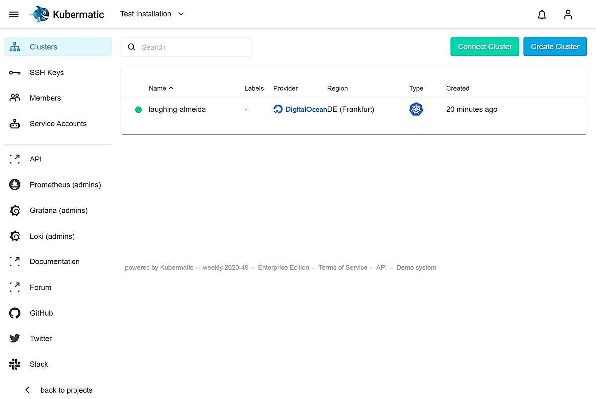 Kubermatic Kubernetes Platform_Managing Clusters