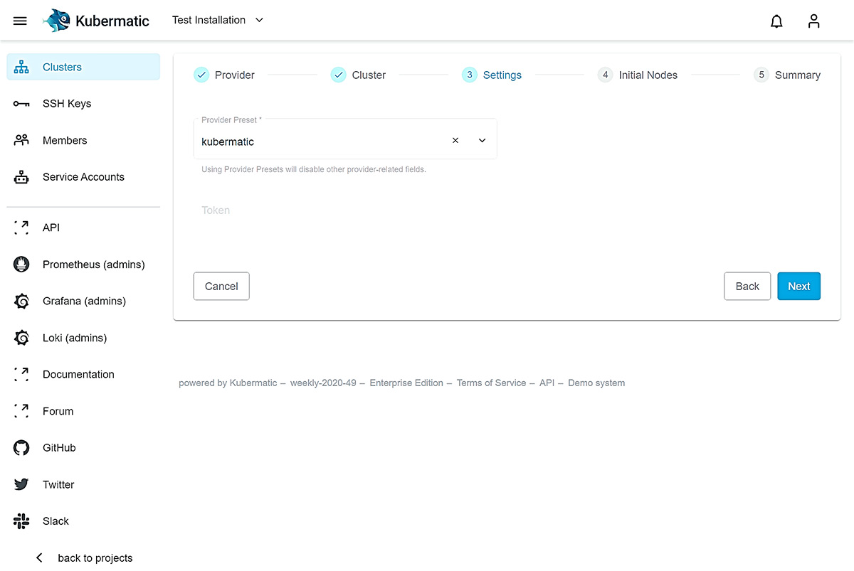 Kubermatic Kubernetes Platform_Entering Provider Specific Credentials