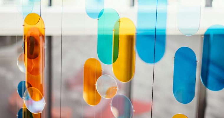 Colorful lights in the shape of pills