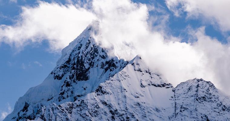 Mountain peaks covered in snow